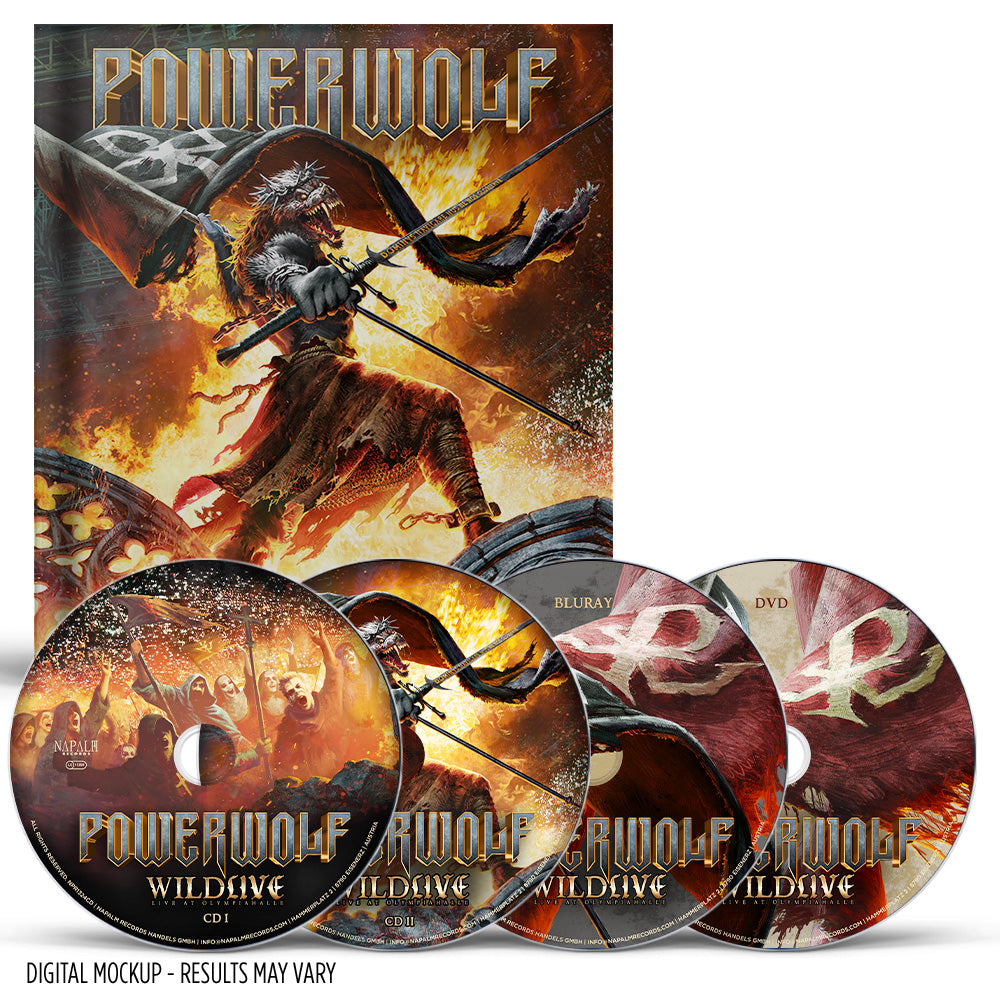 Powerwolf - Wildlive (Live at Olympiahalle) - A5 Mediabook 2-CD + DVD + Blu Ray